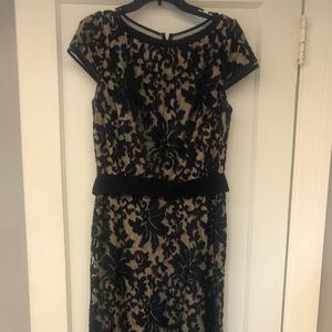 Tadshi Shoji navy blue long column dress